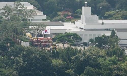 2022년 8월 촬영된 서울 용산구 한남동 대통령 관저 공사 현장 사진연합뉴스