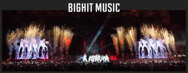 This screenshot image was captured from BigHit Musics official homepage