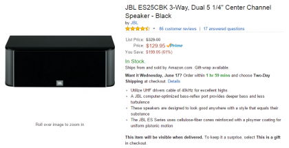 Jbl es25cbk sales