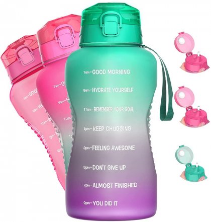 LUCKEA 1 Gallon_128oz Motivational Water Bottles with Straw & Time Marker,Leakproof Tritan BPA Free,Sports Large Water Jug Ensure You Drink Enough Water Daily for Fitness,Gym Outdoor Sport.jpg