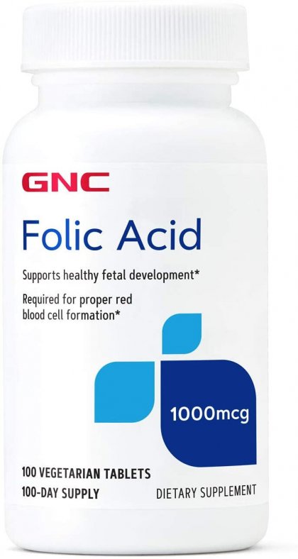 GNC Folic Acid 1000 mcg _ Supports Healthy Fetal Development, Required for Proper Red Blood Cell Formation, Vegetarian Formula _ 100 Tablets.jpg