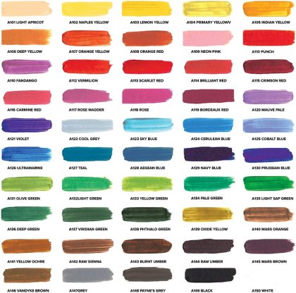 GenCrafts Acrylic Paint Set - Set of 50 Premium Vibrant Colors - (22 ml, 0.74 oz.) - Quality Non Toxic Pigment Paints for Canvas, Fabric, Wood, Crafts, and More.jpg