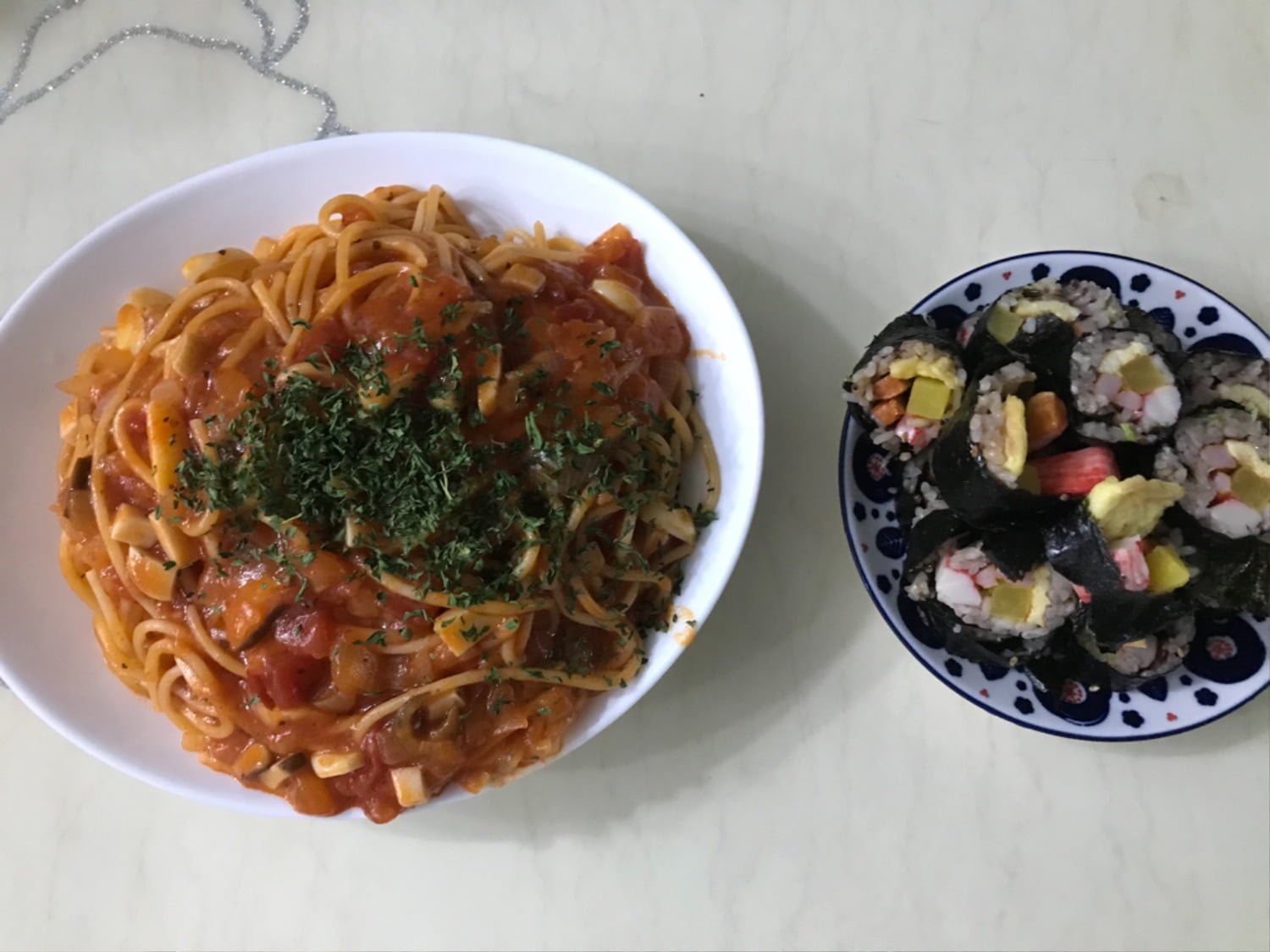 내가 만든 스파게티&옆구리터진 김밥! - 뽐뿌:자유갤러리 내가 만든 스파게티&옆구리터진 김밥!
