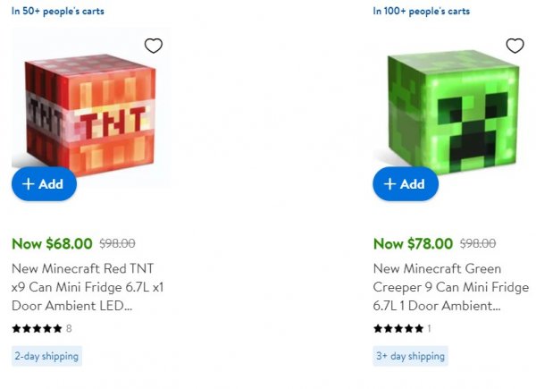  Minecraft Green Creeper 9 Can Mini Fridge, 6.7L 1 Door