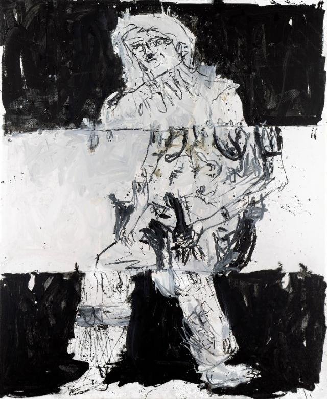 Կ  Georg Baselitz b1938 GermanDreistreifenmaler Remix Three-Stripe Painter Remixoil on canvas  300246cm 