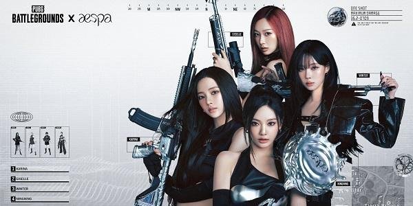 A promotional poster for aespas collaboration song Dark Arts with the online game PUBG Battlegrounds Courtesy of SM Entertainment