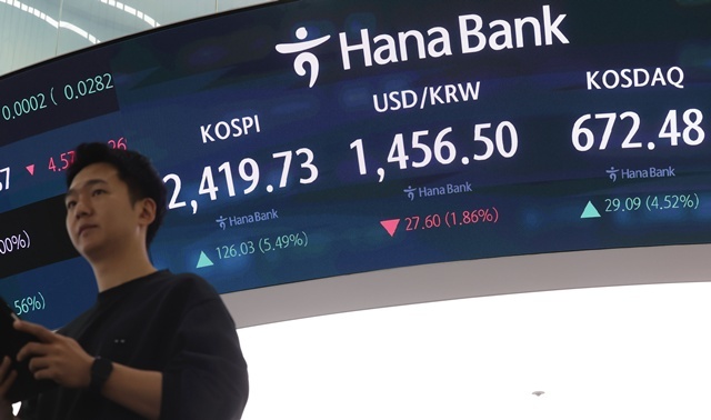 10일 서울 외환시장에서 원·달러 환율은 전 거래일 주간거래 종가(1484.1원)보다 38.1원 내린 1446.0원에 주간 거래를 시작했다. /뉴시스