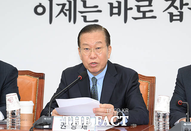 권영세 국민의힘 비상대책위원장이 10일 오전 서울 여의도 국회에서 열린 국민의힘 비상대책위원회의에 참석해 발언하고 있다. /국회=박헌우 기자
